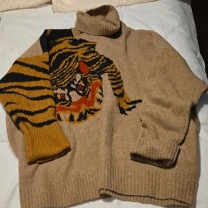 Tiger Sweater/Sweater Dress Cowl Neck